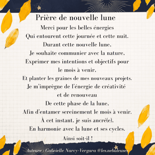 Prière et rituel de nouvelle lune Les Nébuleuses